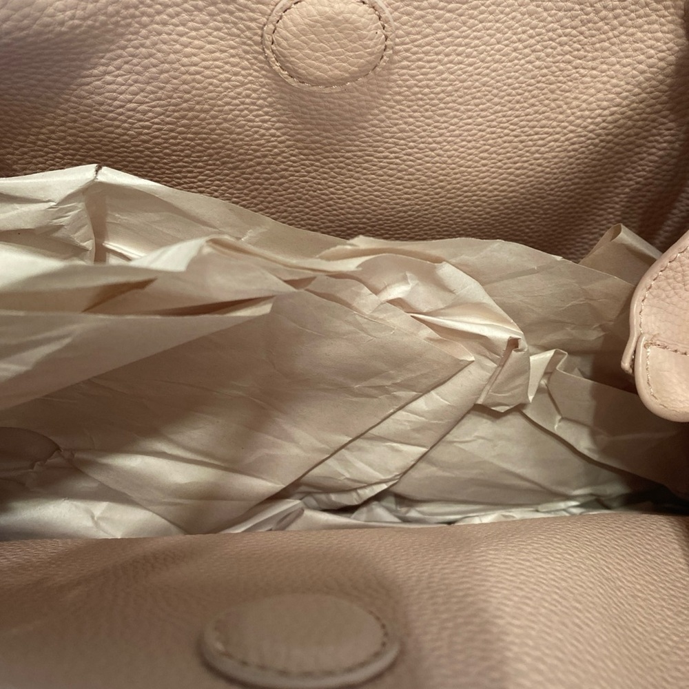 Large Shoulder Tote Bag Purse  with attached coin purse in color Blush - Picture 4 of 6